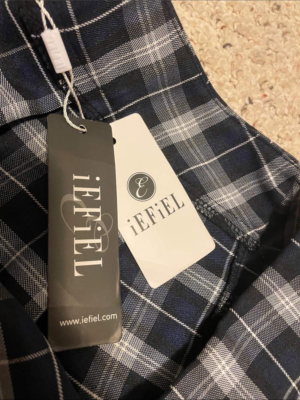 Plaid Navy Mini Skirt - Schoolgirl-Inspired A-Line - Picture 4 of 5